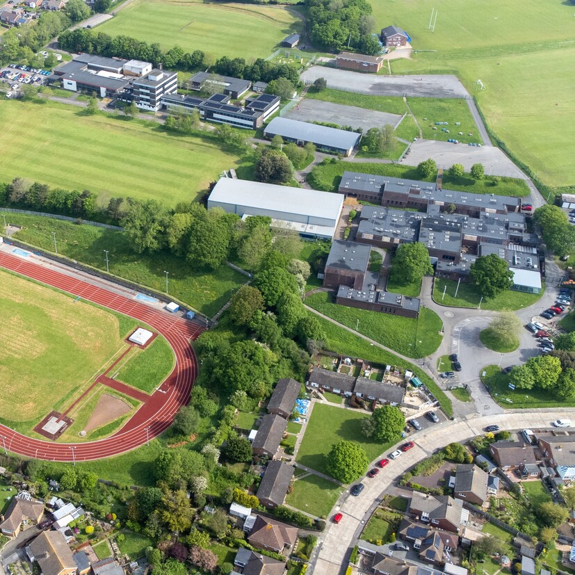 Aerial view of Ark Alexandra school in Hastings