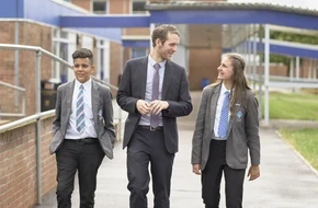 Headteacher walks with pupils